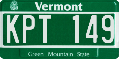 VT license plate KPT149