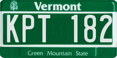 VT license plate KPT182