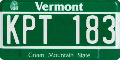 VT license plate KPT183