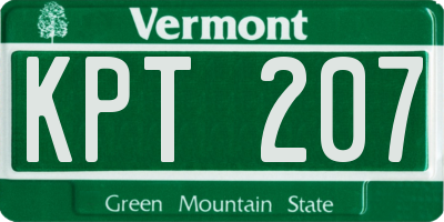 VT license plate KPT207