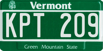 VT license plate KPT209