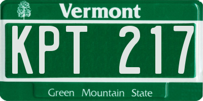VT license plate KPT217