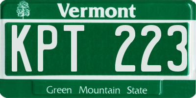 VT license plate KPT223