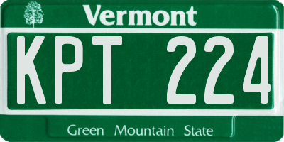VT license plate KPT224