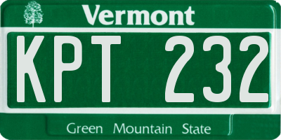 VT license plate KPT232