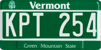 VT license plate KPT254