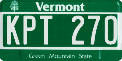 VT license plate KPT270