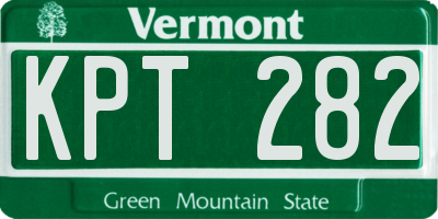 VT license plate KPT282