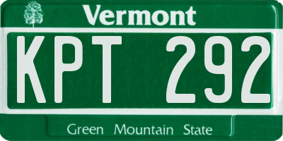 VT license plate KPT292