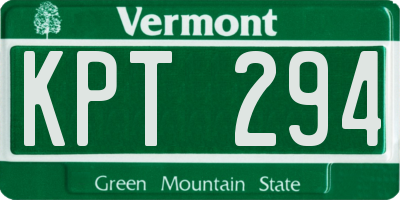 VT license plate KPT294