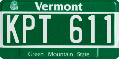 VT license plate KPT611