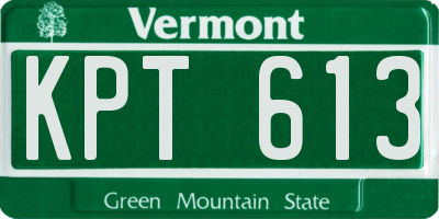 VT license plate KPT613
