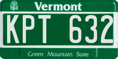 VT license plate KPT632