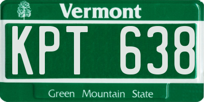 VT license plate KPT638