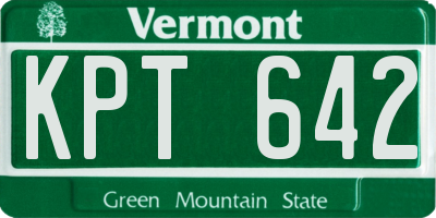 VT license plate KPT642
