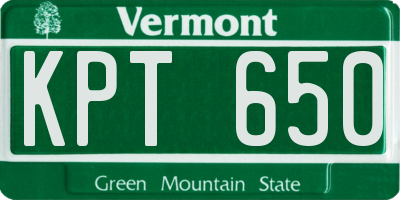 VT license plate KPT650