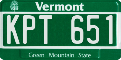 VT license plate KPT651