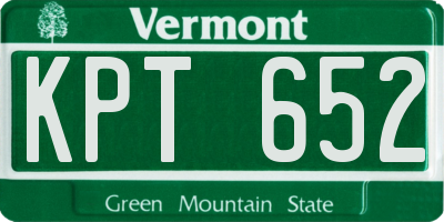VT license plate KPT652