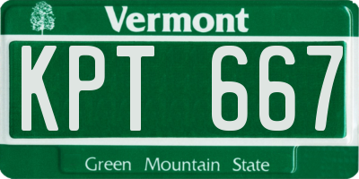 VT license plate KPT667
