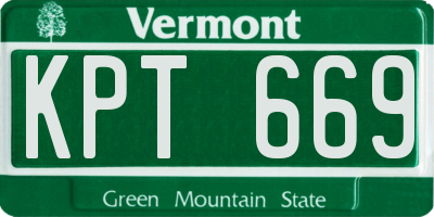 VT license plate KPT669