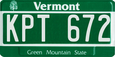 VT license plate KPT672