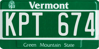 VT license plate KPT674