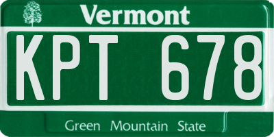 VT license plate KPT678