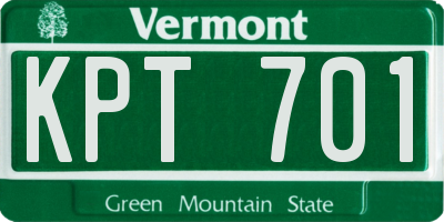 VT license plate KPT701