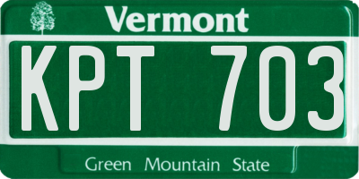 VT license plate KPT703