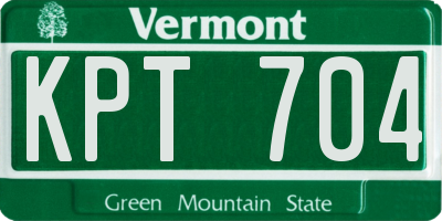 VT license plate KPT704