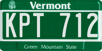 VT license plate KPT712