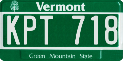 VT license plate KPT718