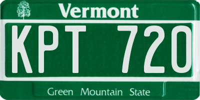 VT license plate KPT720