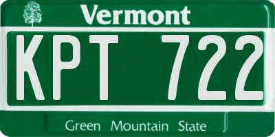 VT license plate KPT722