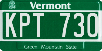 VT license plate KPT730