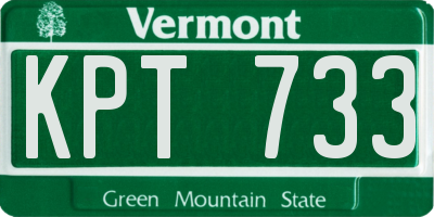 VT license plate KPT733