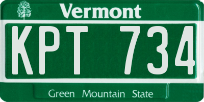VT license plate KPT734