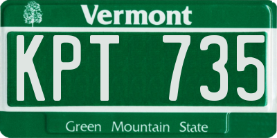 VT license plate KPT735