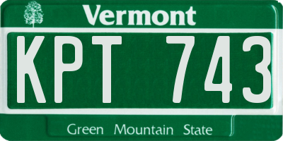 VT license plate KPT743