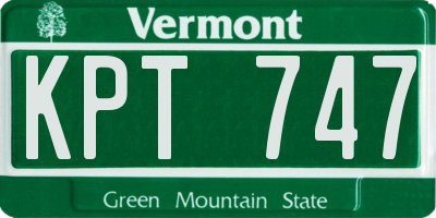 VT license plate KPT747