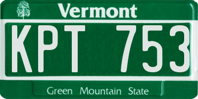 VT license plate KPT753