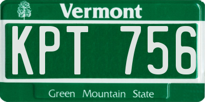 VT license plate KPT756
