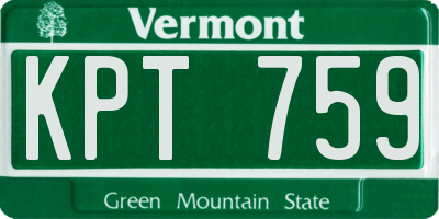 VT license plate KPT759