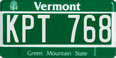 VT license plate KPT768
