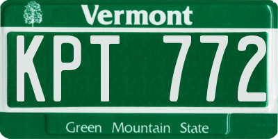 VT license plate KPT772