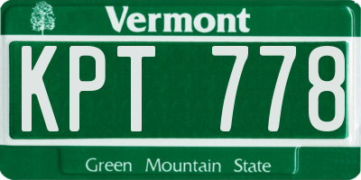 VT license plate KPT778