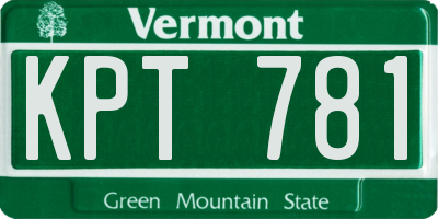 VT license plate KPT781