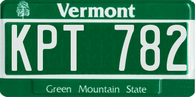 VT license plate KPT782