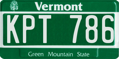VT license plate KPT786