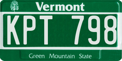 VT license plate KPT798